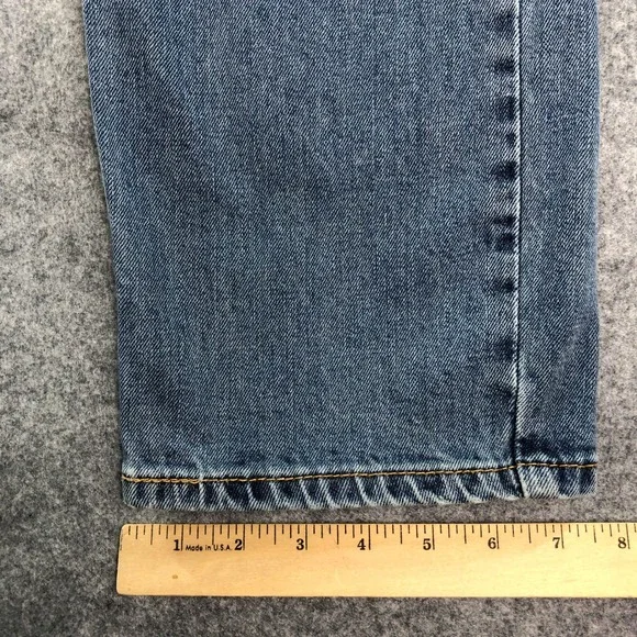 Levis 513 Mens 32x32 Blue Medium Wash Stretch Slim Straight Jeans - Picture 12 of 16